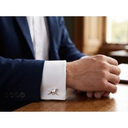 Stříbrné manžetové knoflíčky se světlým kamenem