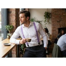 Комплект златни мъжки тиранти с папийонка и кърпичка