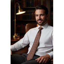 Čierna kravata s červeno-šedým vzorom