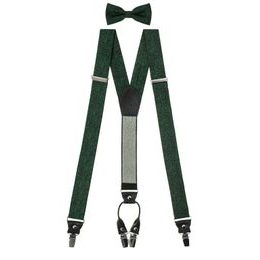 Zöld férfi nadrágtartó szett csokornyakkendővel