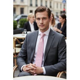 Cravata roz pudrat cu model Paisley