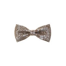 Hnedý motýlik s vreckovkou béžové ornamenty