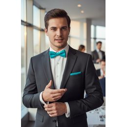 Pánský motýlek PREMIUM bavlněný Modrá s kníry