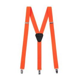 Oranžové traky Y s koženým stredom zapínaním na klipy