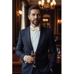 Papion negru cu buline într-un set cu șosete