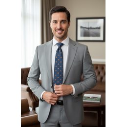 Czarny krawat w czerwono-szary wzór