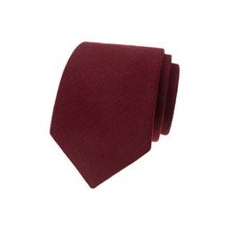 Bordová ľanová kravata 7 cm