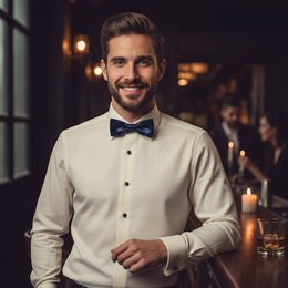 Bordowa muszka w białą kropkę + poszetka