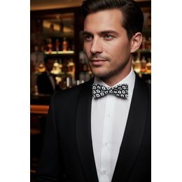 Fénylő ezüstszínű férfi csokornyakkendő