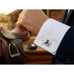 Stříbrné manžetové knoflíčky se světlým kamenem