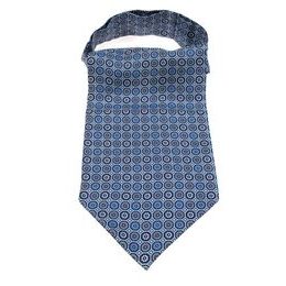 Ascot de mătase cu model albastru