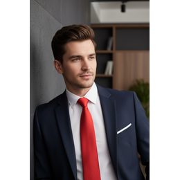 Černá vzorovaná kravata s kapesníčkem