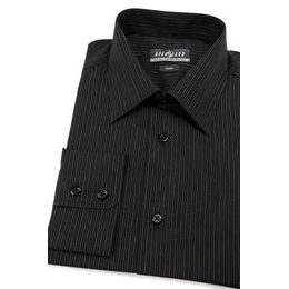 Csíkos fekete slim fit hosszú ujjú férfiing