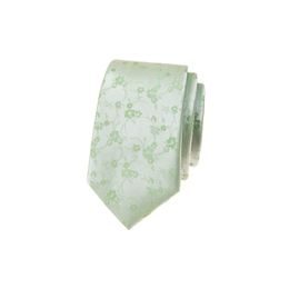 Schmale Krawatte mit Blumenmuster in Grün