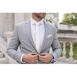 Schmale matte Krawatte in Creme