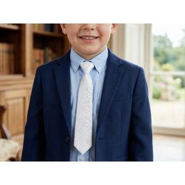 Bílá chlapecká kravata s ornamenty