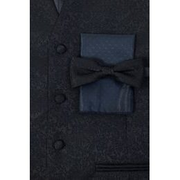 Tmavomodrá vesta s motýlikom a vreckovkou