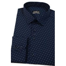Cămașă Slim Fit albastru închis cu model