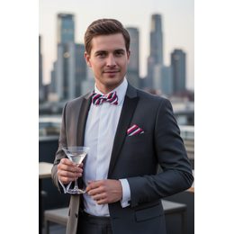 Papion bărbați albastru bleumarin mat