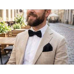 Lososovo ružový motýlik s vreckovkou