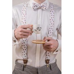 Férfi Y alakú nadrágtartó babkávé mintával