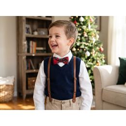 Mini luxus csokornyakkendő - Krémszín