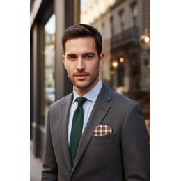 Férfi kék pamut díszzsebkendő, fehér pöttyökkel