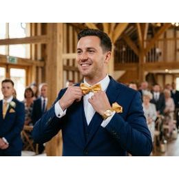 Papion Ceremoni alb cu dungă