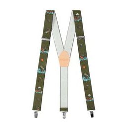 Angel-Hosenträger mit beigem Leder und Metallclips