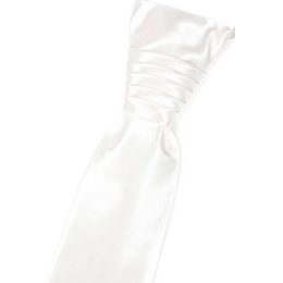 Weiße glatte Hochzeitskrawatte glänzend