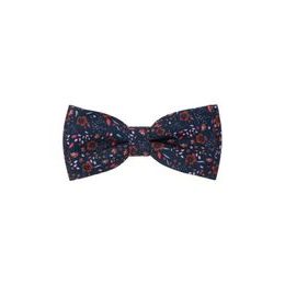 Papion albastru închis cu model floral și batistă