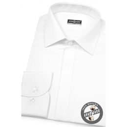 Мъжка луксозна риза Slim Fit Бяла гладка