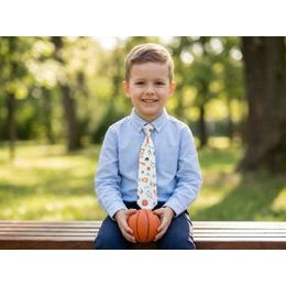 Chlapecká kravata krémová s jemným proužkem