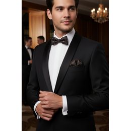 Papion alb cu sclipici pentru bărbați