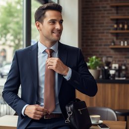 Egyszínű nyakkendő - barna