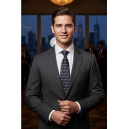 Cravată albastru închis cu motiv fotbal