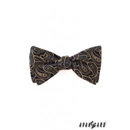 Mucha wiązana motywy paisley brązowe