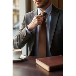 Egyszínű nyakkendő - barna