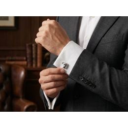 Stříbrné manžetové knoflíčky se světlým kamenem