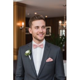 Papion alb cu sclipici pentru bărbați