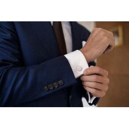 Stříbrné manžetové knoflíčky s perleťovým detailem