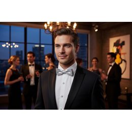 Muszka w kolorze łososiowym z poszetką