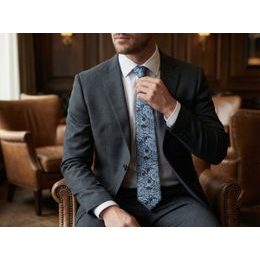 Kravata so svetlomodrým paisley vzorom