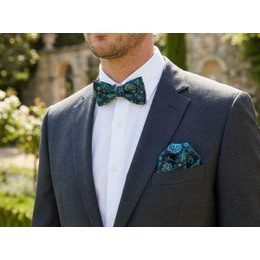 Tmavomodrý motýlik s tyrkysovým vzorom