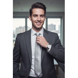 Krawat w granatowym matowym kolorze