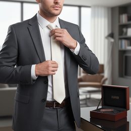 Elegancki niebieski jedwabny krawat