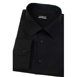 Cămașă neagră Slim Fit, bumbac neted