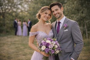 Svadba vo fialových tónoch