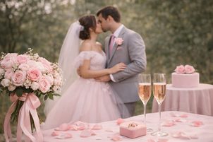 Svatba v pudrově růžových tónech