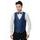 Blaue Herren Weste mit Fliege und Einstecktuch